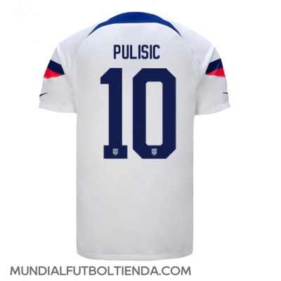 Camiseta Estados Unidos Christian Pulisic #10 Primera Equipación Replica Mundial 2022 mangas cortas